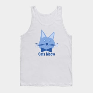 Blue Silly Cat -- The Cats Meow Tank Top